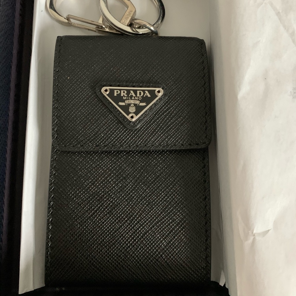 Prada Saffiano Leather Keychain Trick/Charm